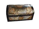 Baúl de madera con MetalFormas y papel de serpiente
