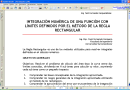 Integración numérica de una función: Regla Rectangular