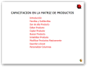 Matriz de Productos de Tactica