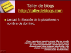 Taller de blogs: Unidad 3