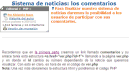 Sistema de noticias: los comentarios